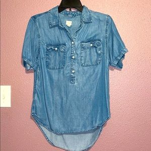 Short sleeve denim top